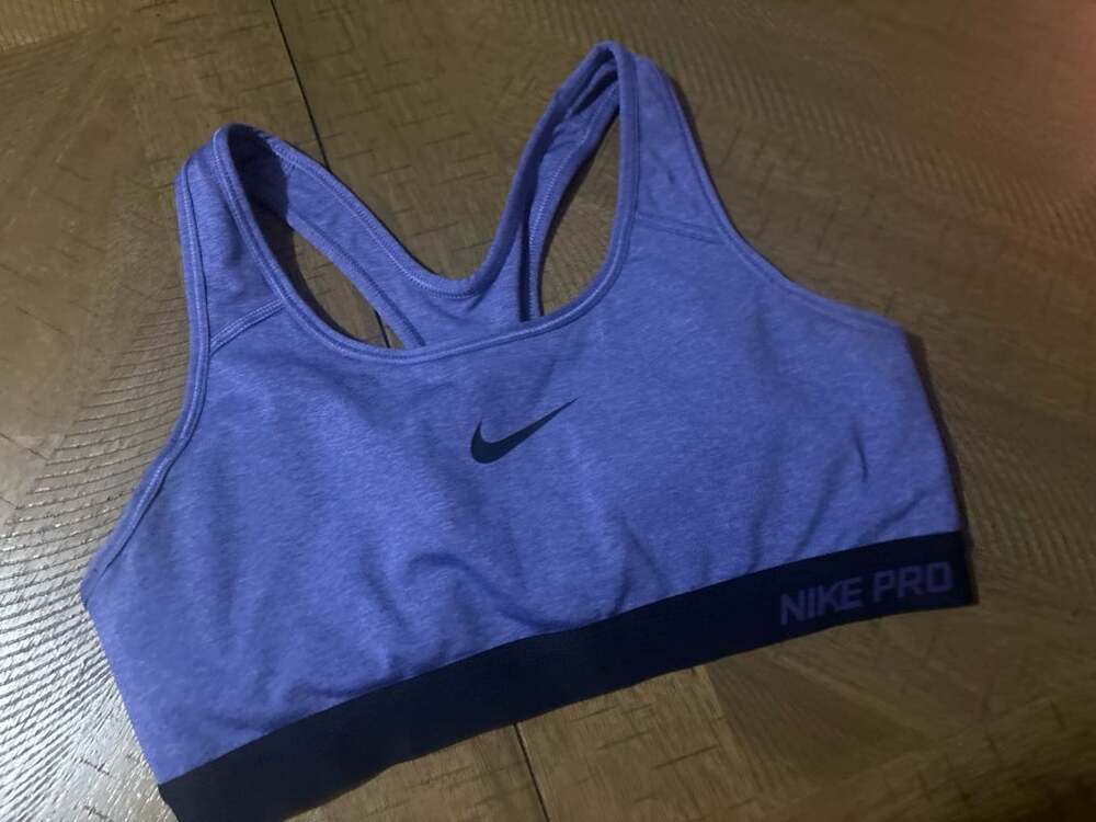 Nike Pro Dri-Fit Racerback Sports Bra Purple Heather Medium Support